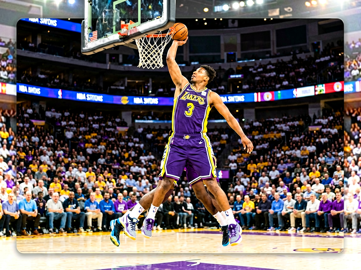 NBA常规赛精彩对决,球员突破上篮瞬间